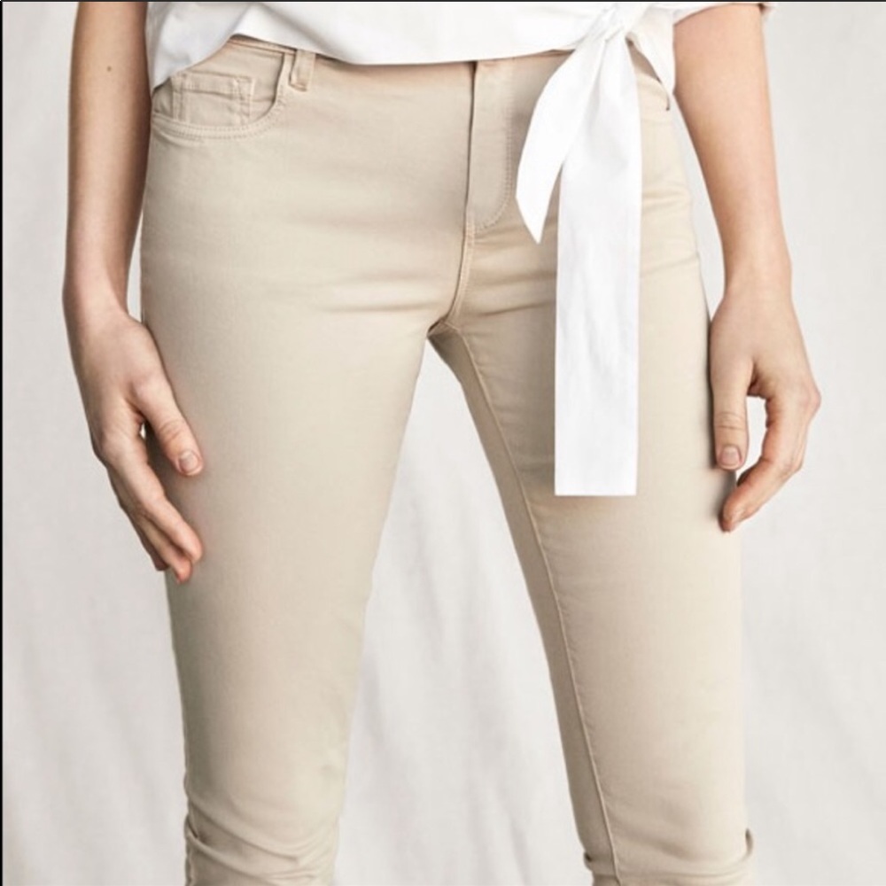 Massimo Dutti Beige Skinny Mid Rise Jeans size 4
